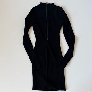 NWOT Black Long Sleeve Sculpting Zip up Dress